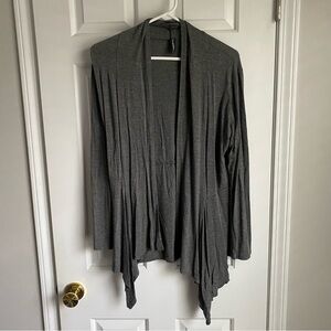 JM Fleurette Gray Open Front Cardigan M